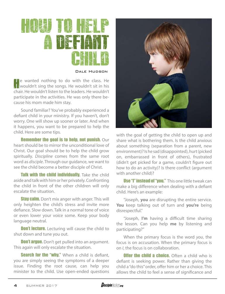 How to Help a Defiant Child